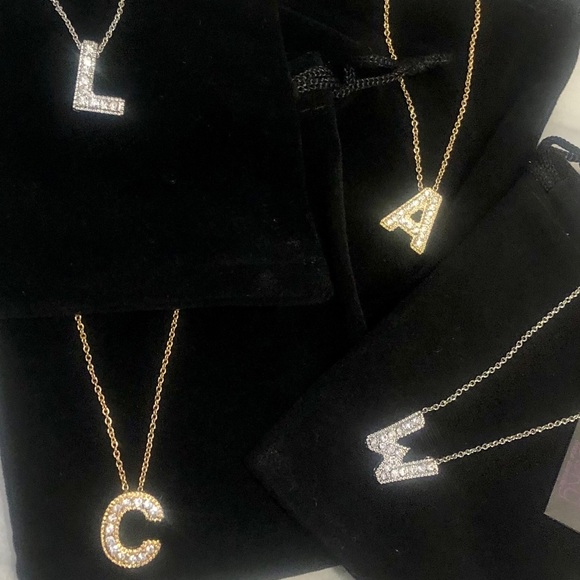 🎁Austrian Crystal Initial Necklaces,NWT - Picture 2 of 5
